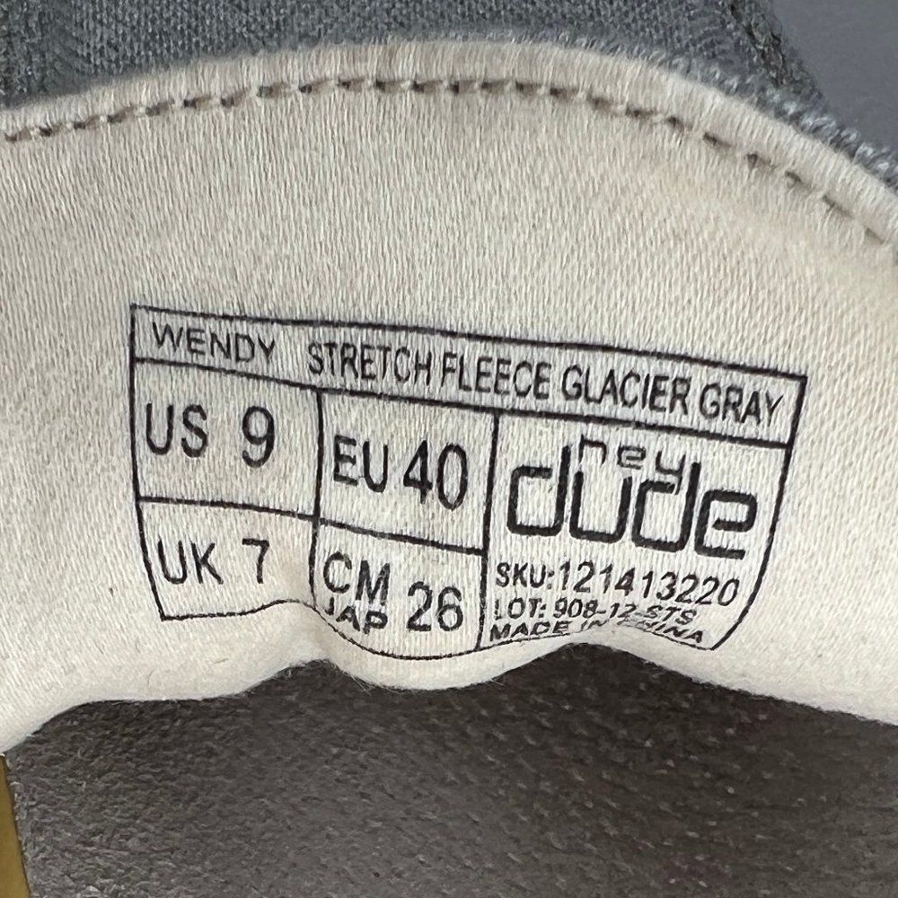 Hey Dude Wendy Stretch Shoes Women's Size 9 Fleece Glacier Gray Slip On Sneakers - Picture 10 of 10
